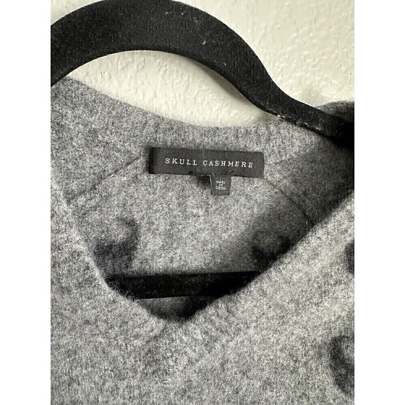 Skull Cashmere Sweater Womens Possible Size Small Long Sleeve Grey Goth Grunge - Picture 3 of 6